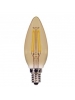 Satco S9586 - 4.5 Watt - Torpedo CTA LED - Transparent Amber - 2200K - Candelabra Base - 360 Deg. Beam Spread - 300 lumens - 120V - 6 Packs